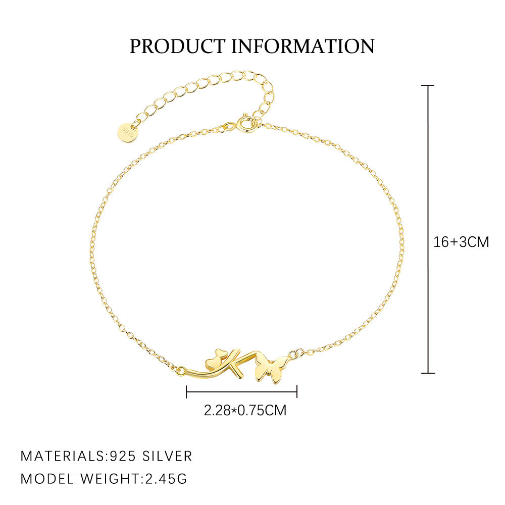 S925 Sterling Silver 26-Letter Bracelet