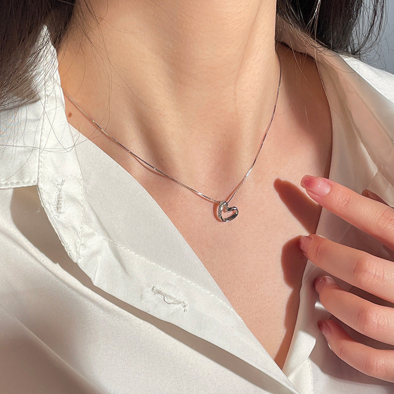 925 sterling silver heart-shaped necklace