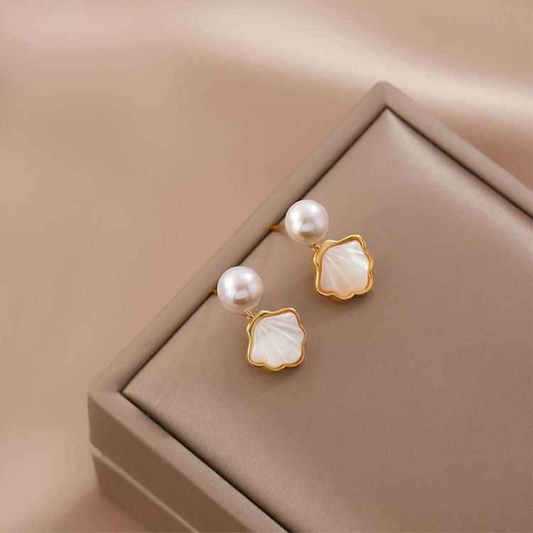 925 sterling silver shell earrings
