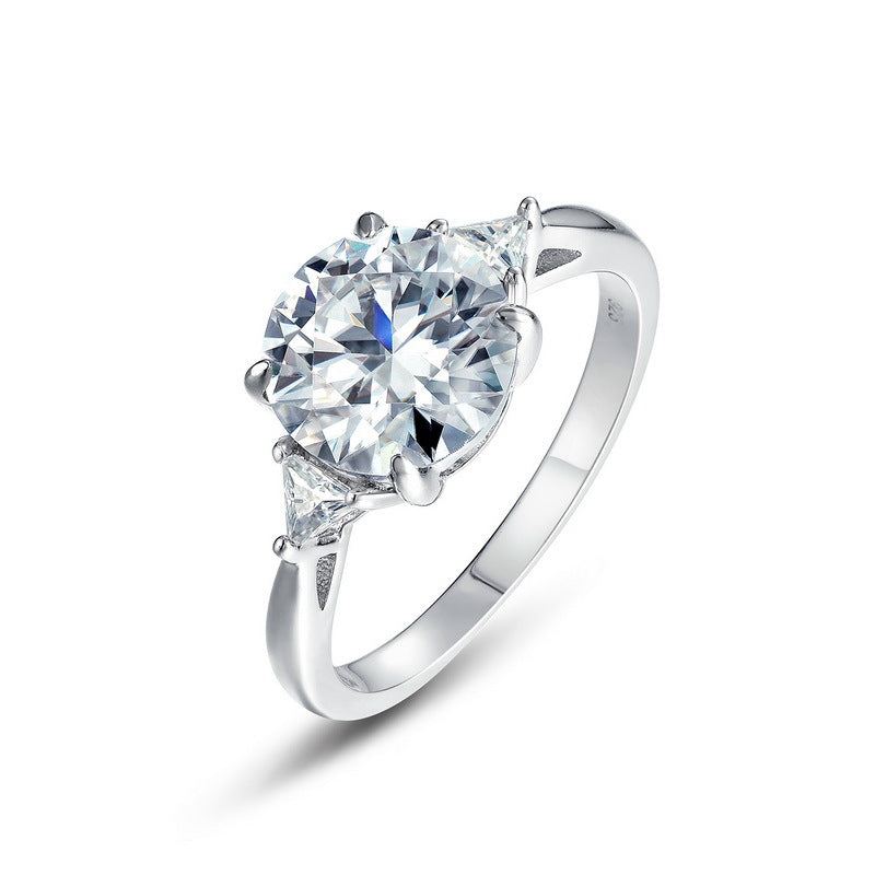 S925 Silver D-Color Brilliant Moissanite Ring