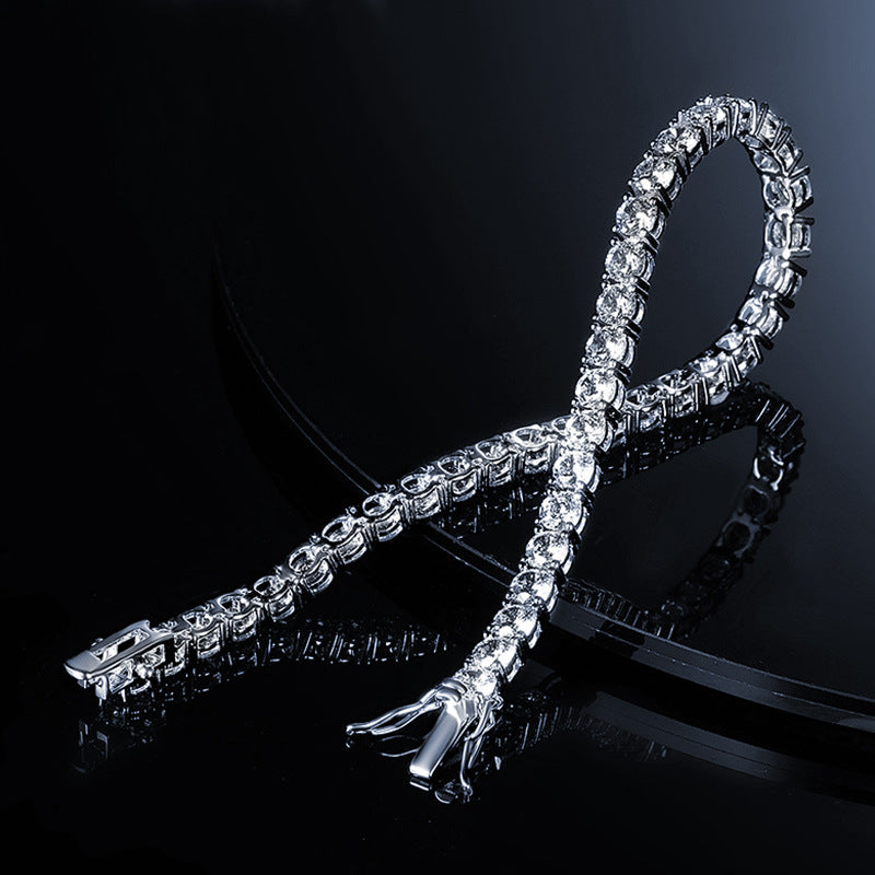 925 Sterling Silver Moissanite 2mm Full Set Tennis Bracelet
