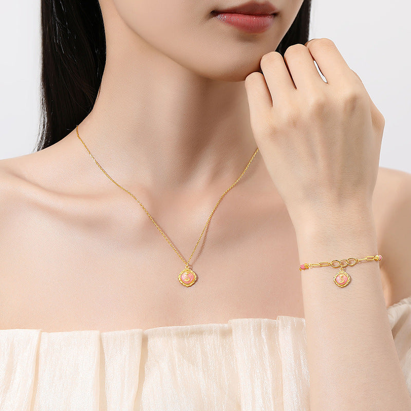 S925 sterling silver bracelet - golden