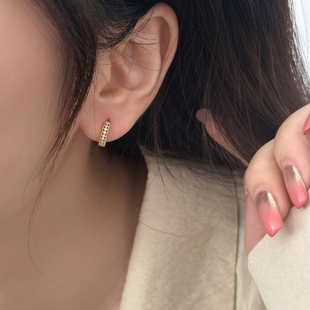 925 sterling silver ear buckle - golden