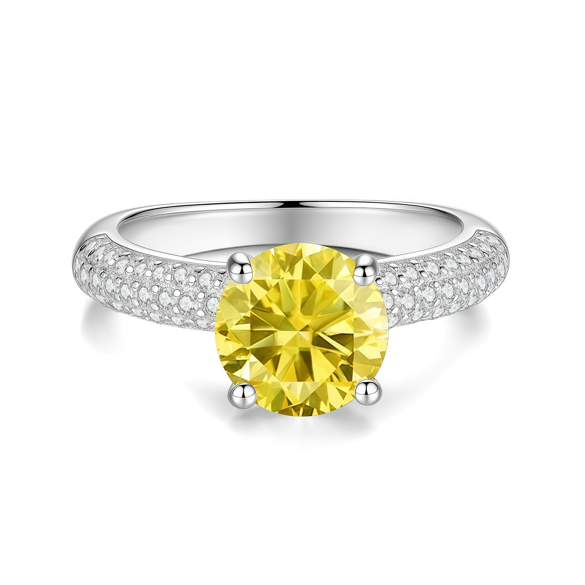 S925 Silver "Half-and-Half" Colored Moissanite Ring
