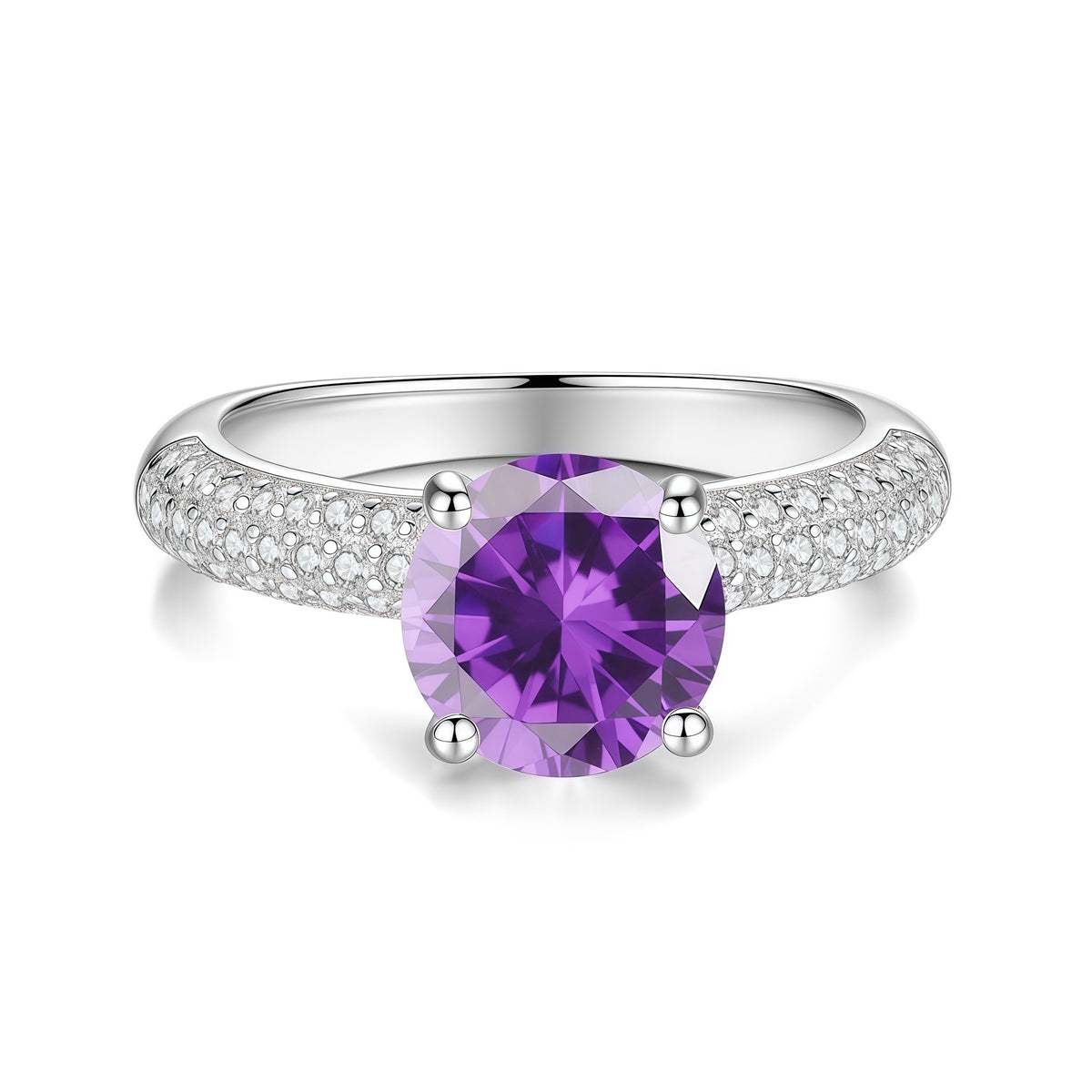 S925 Silver "Half-and-Half" Colored Moissanite Ring