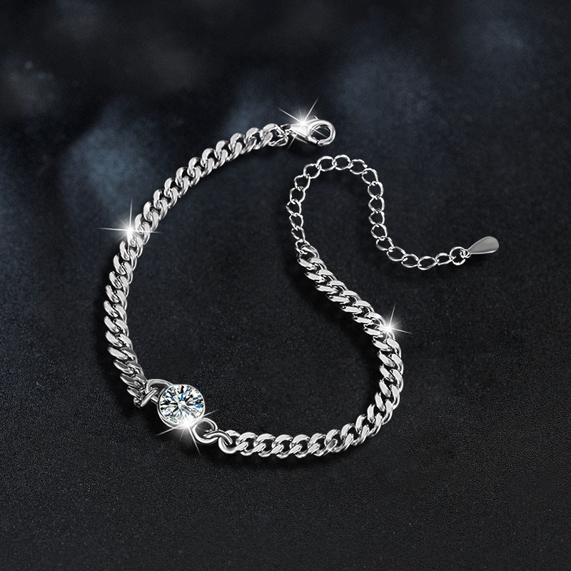 S925 Sterling Silver Moissanite Bubble Bracelet