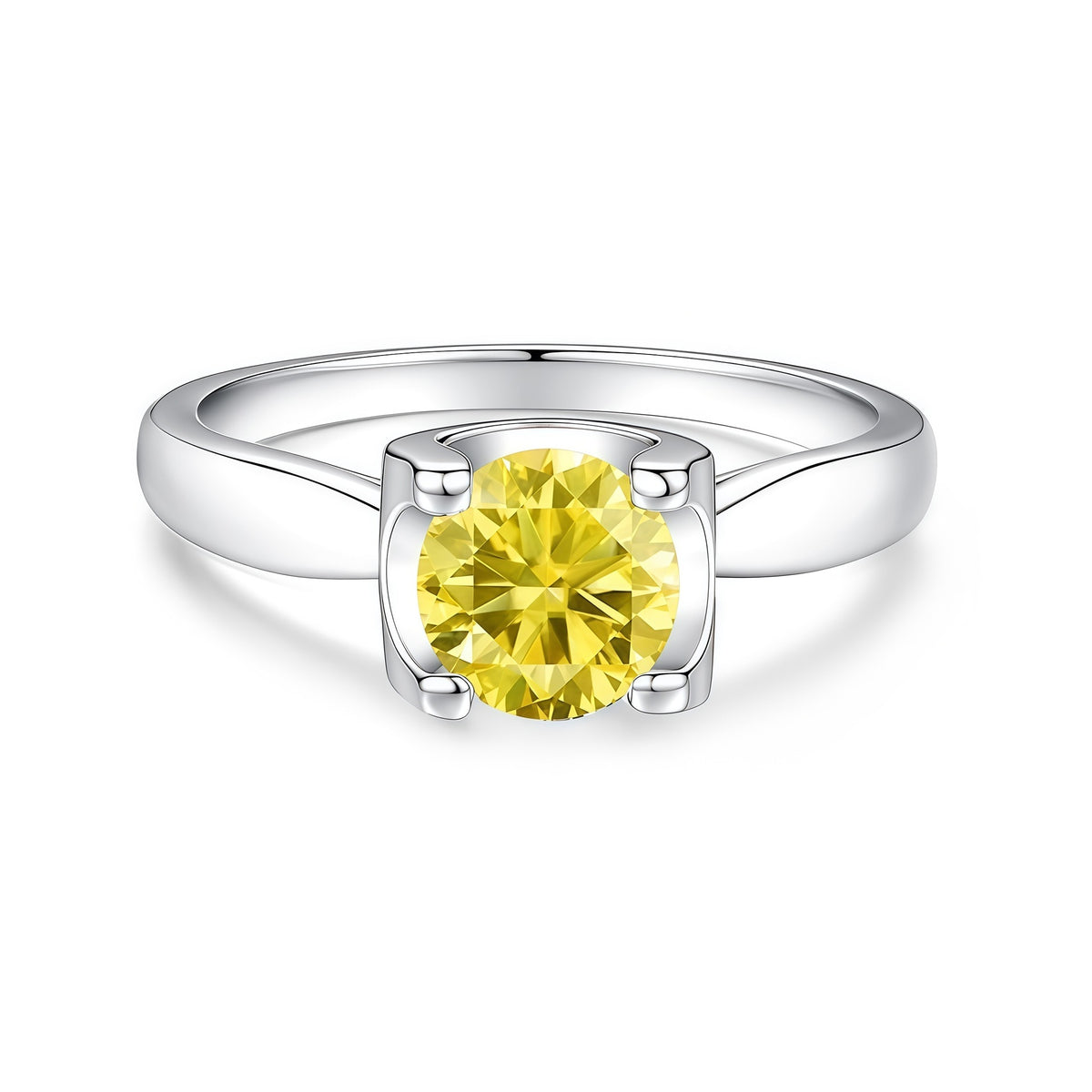 S925 Sterling Silver "Bull's Head" Setting Ring with Colorful Moissanite