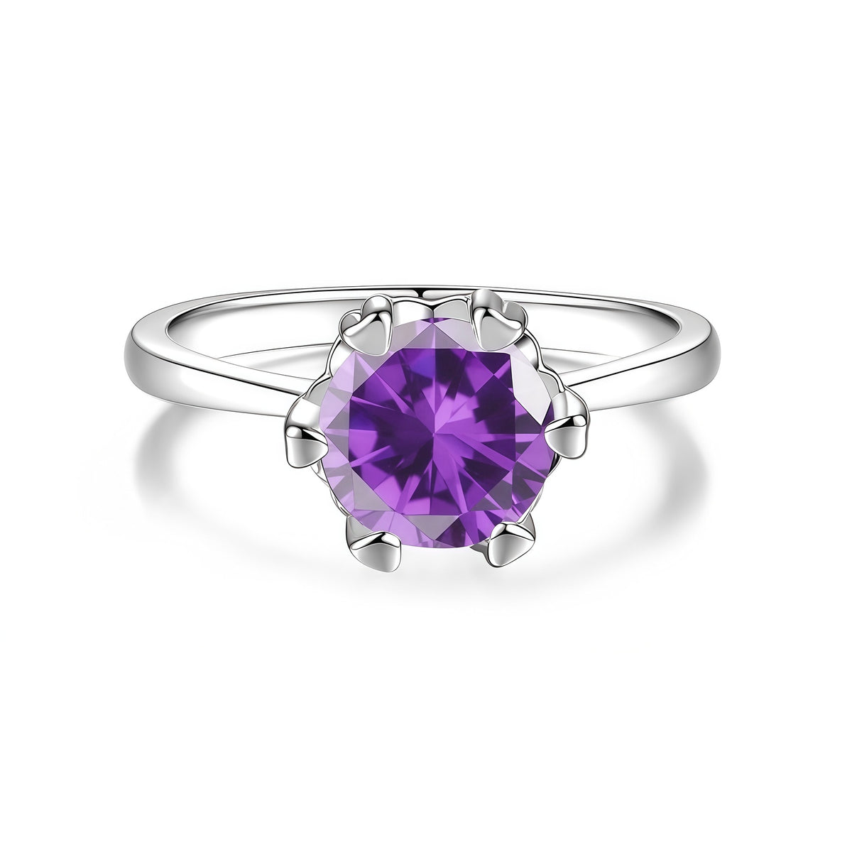 S925 Sterling Silver Six-Prong Moissanite Ring