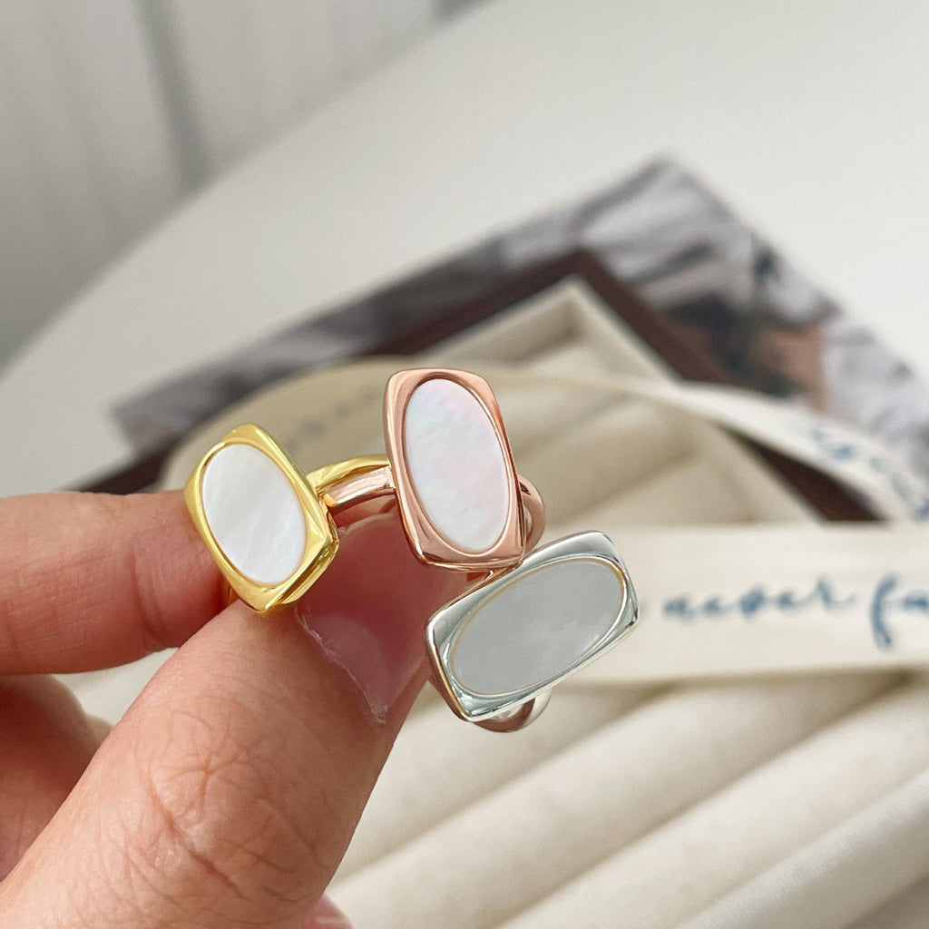 925 sterling silver shell  ring