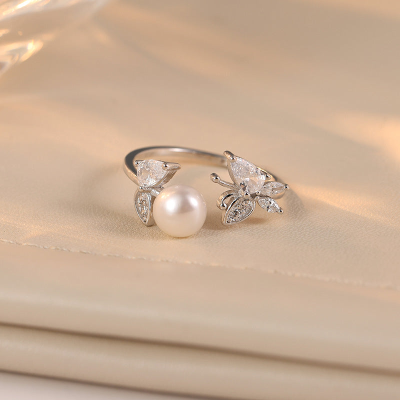 925 sterling silver freshwater pearl ring