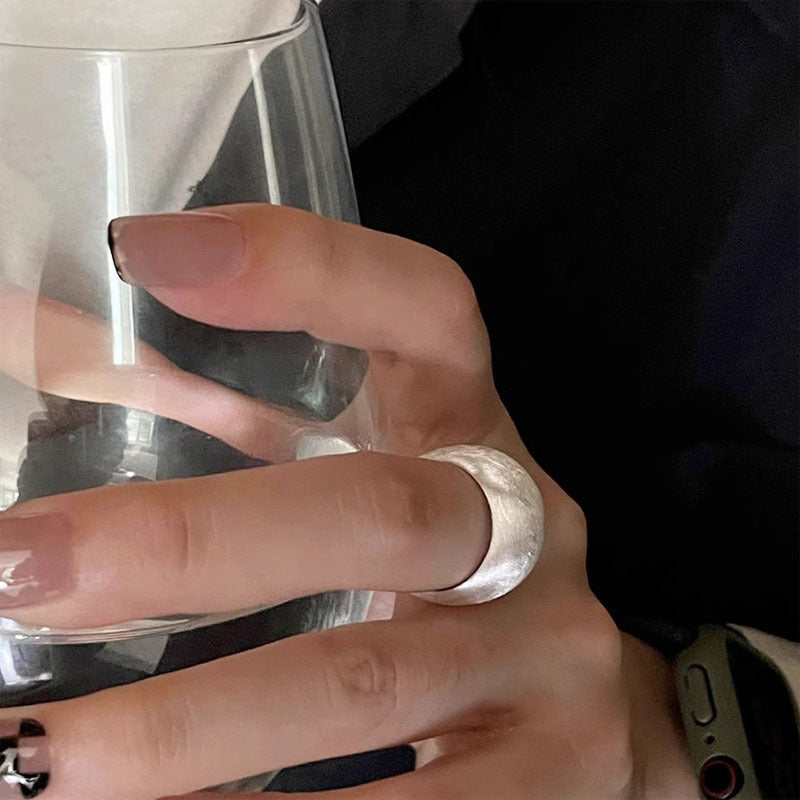 925 sterling silver open-end ring - silvery