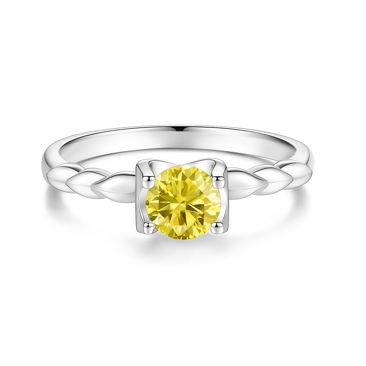 S925 Silver Colored Moissanite Bull-Head Ring