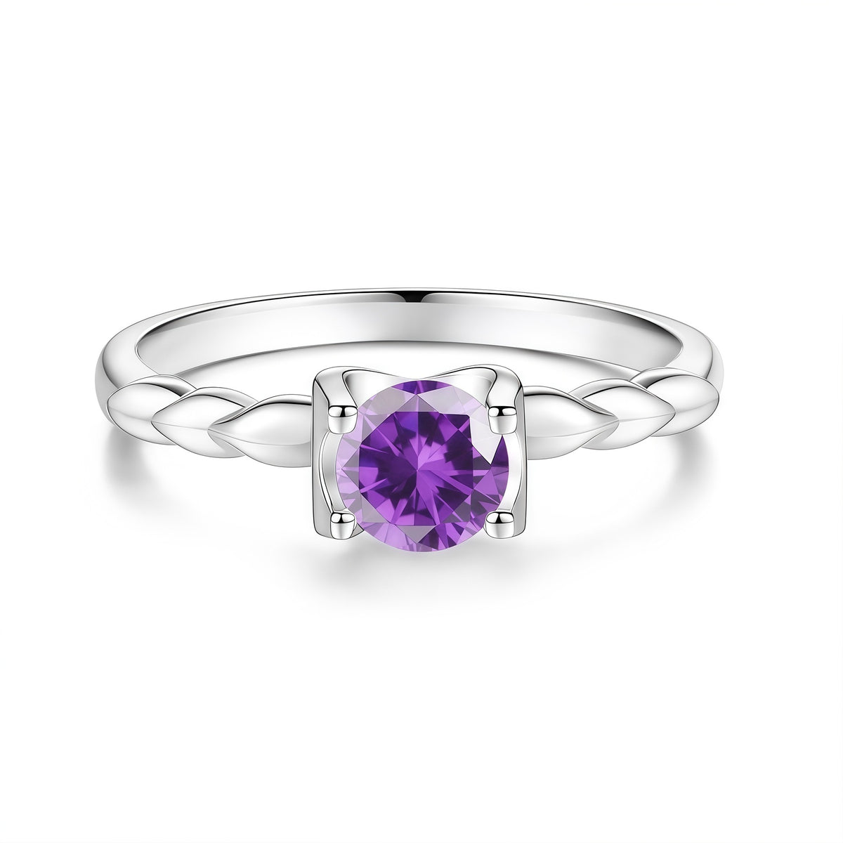 S925 Silver Colored Moissanite Bull-Head Ring