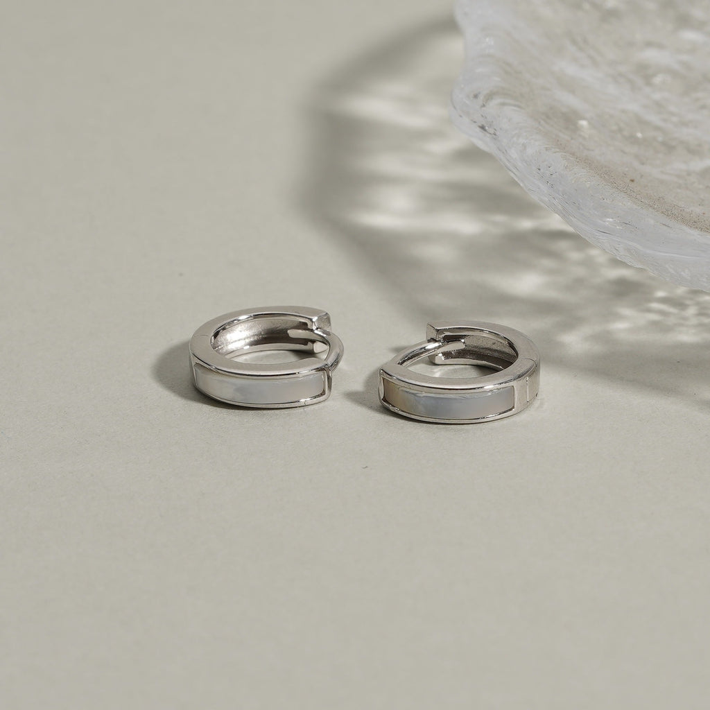 S925 Silver Shell Circle Earrings
