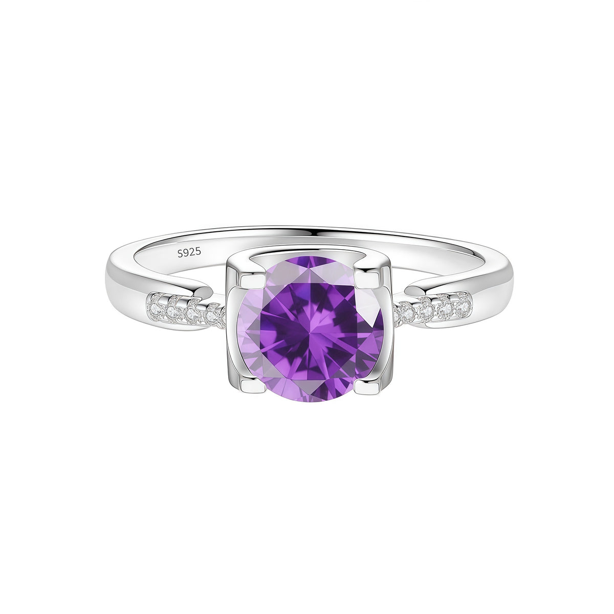 S925 Silver Bull-Head Ring with Colored Moissanite