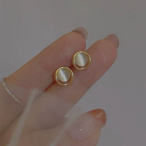 925 sterling silver cat eye stone earrings