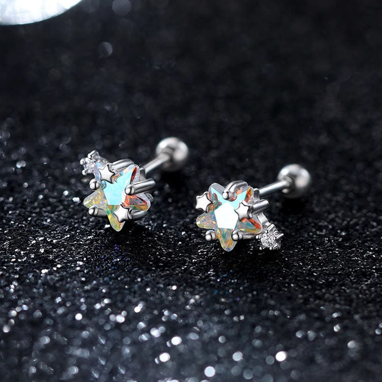 999 Silver Star shaped Earrings - Silvery