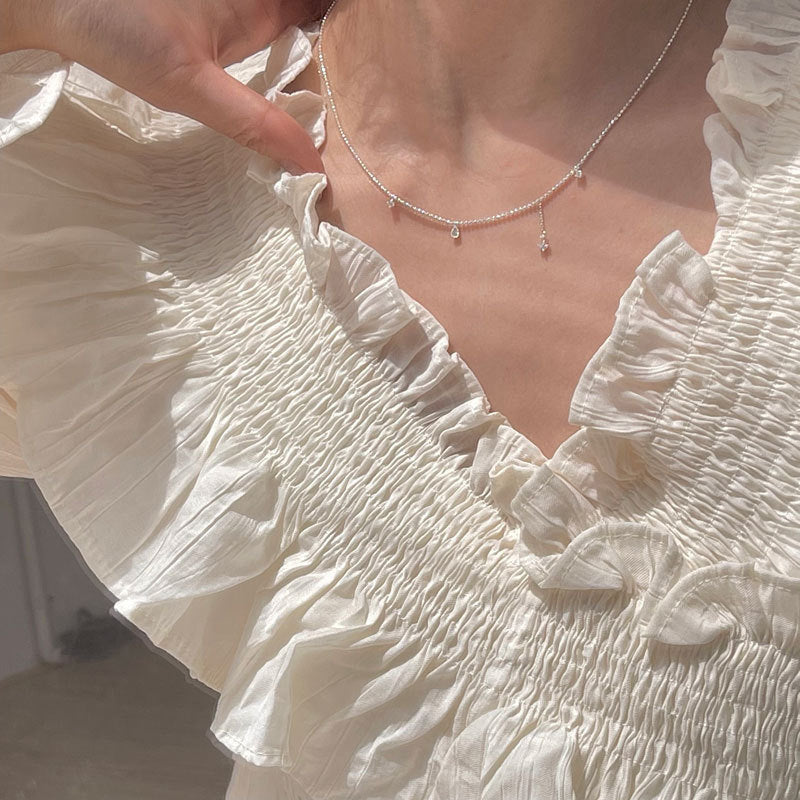 925 sterling silver tassel necklace - silvery