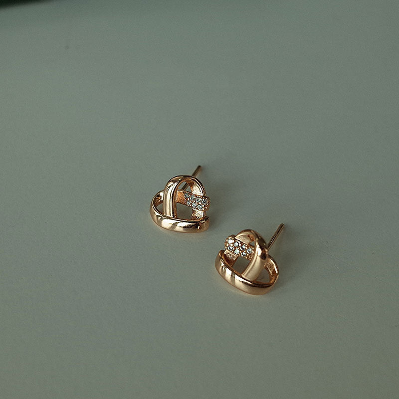 S925 sterling silver heart earrings