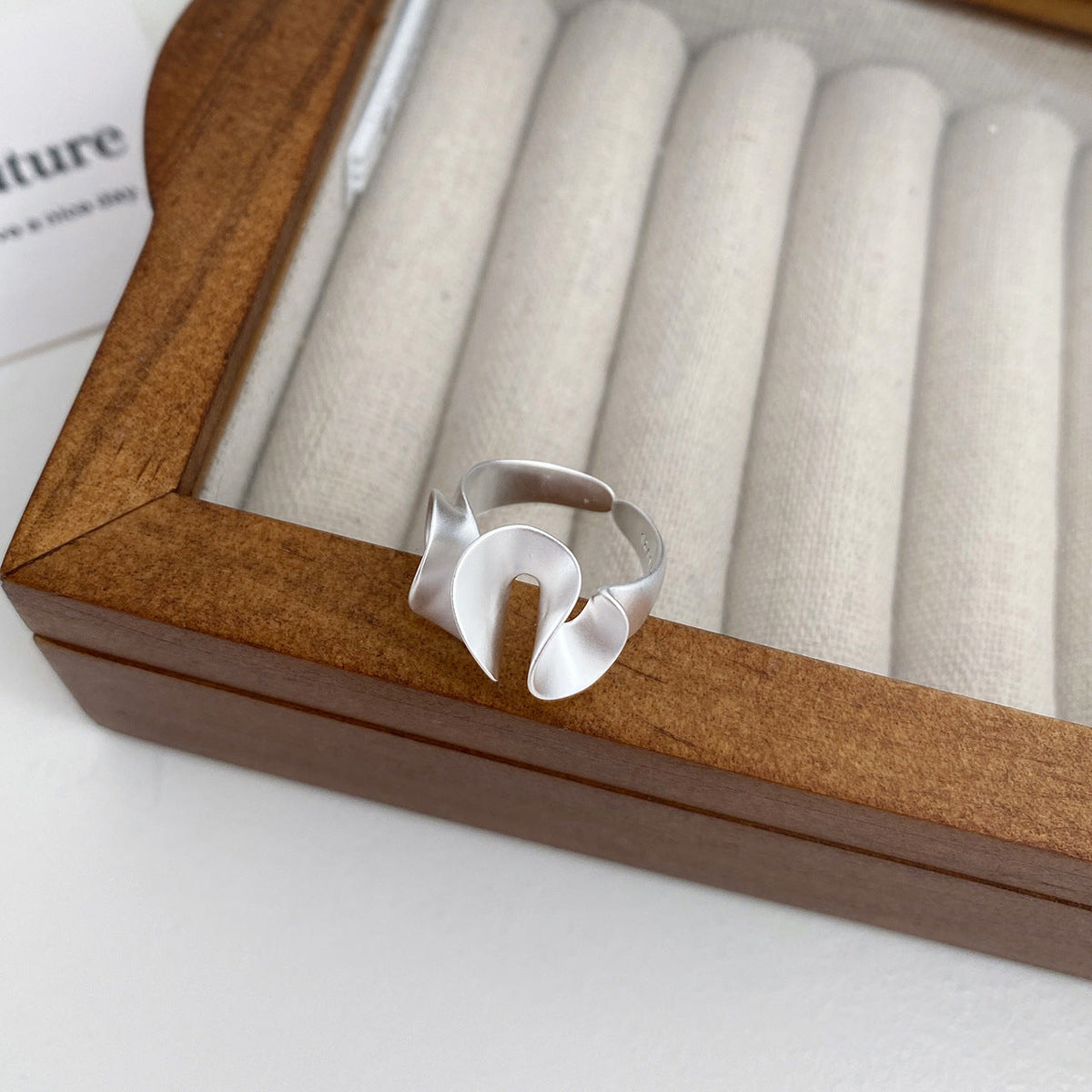 925 sterling silver open-end ring - silvery