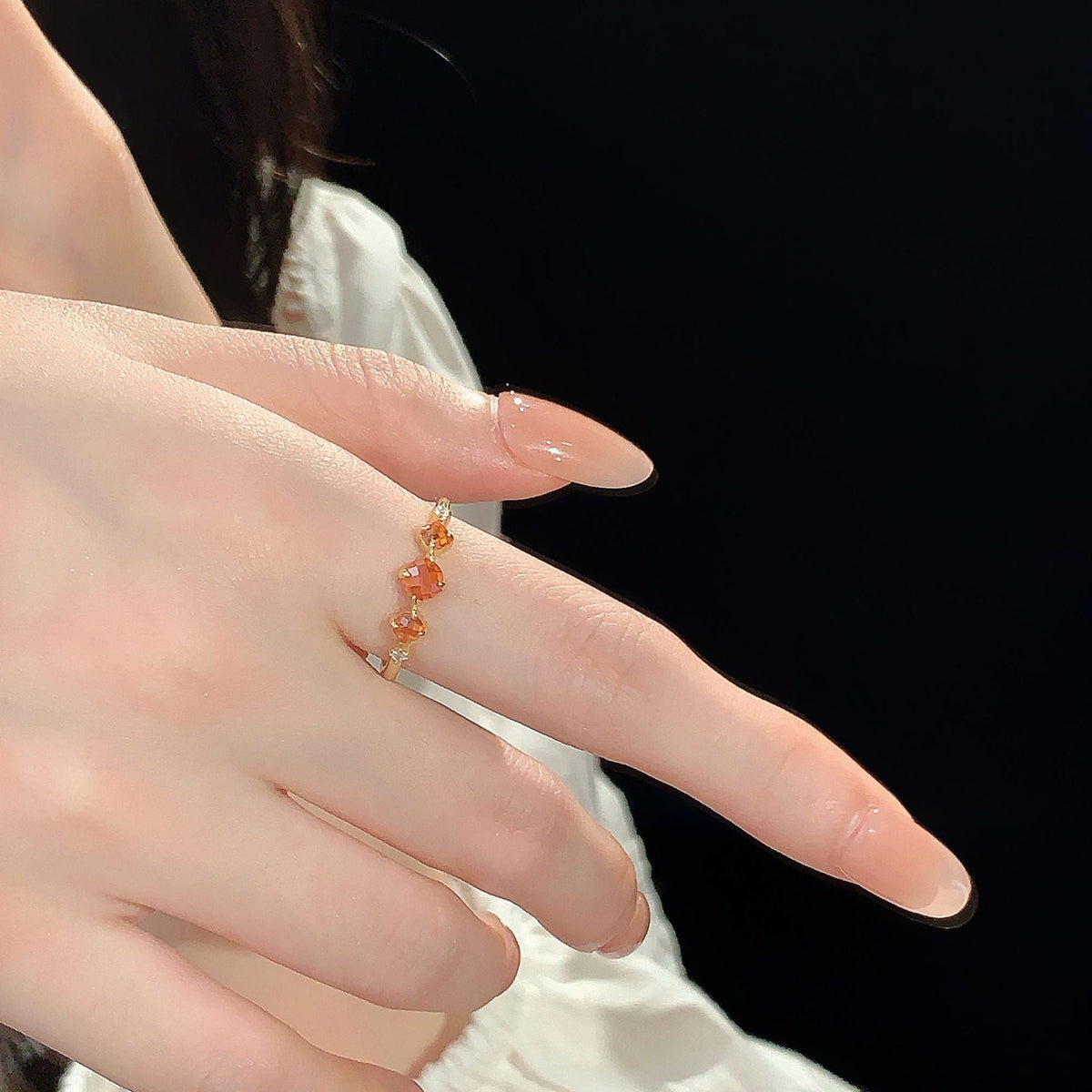 925 sterling silver sparkling zirconium ring - golden