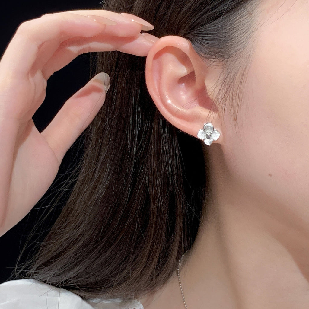 925 sterling silver flower earrings