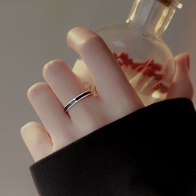 925 sterling silver open ring - silvery