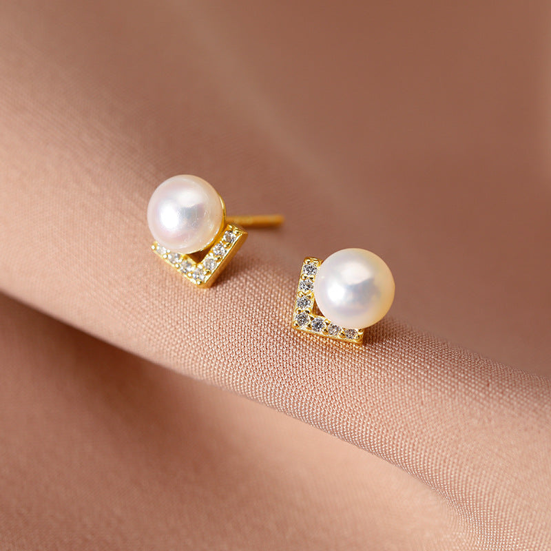 925 sterling silver freshwater pearl earrings