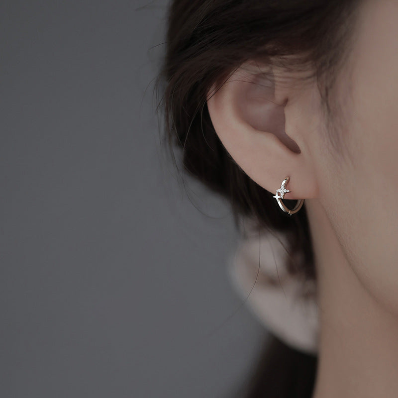 925 sterling silver ear buckle - silvery