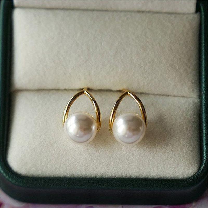 925 sterling silver imitation pearl earrings