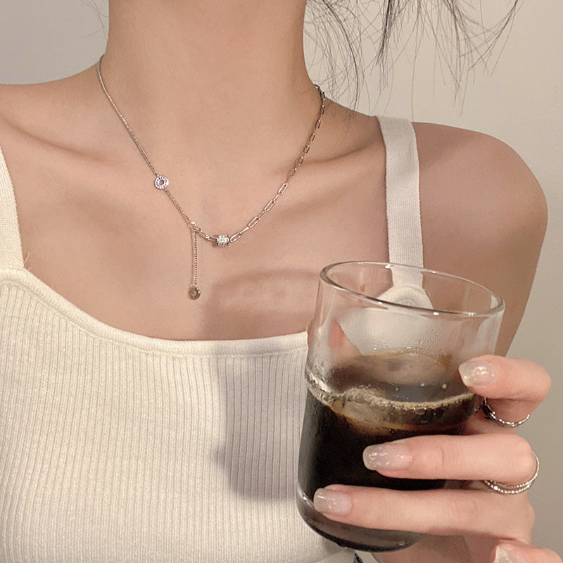 S925 sterling silver necklace - silvery