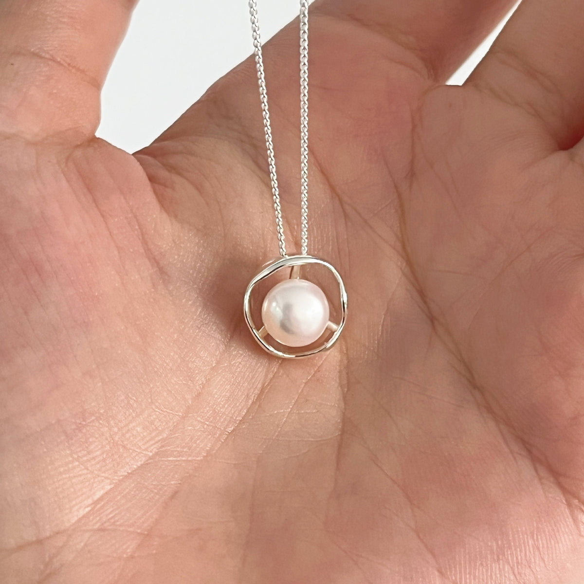 925 sterling silver freshwater pearl pendant necklace
