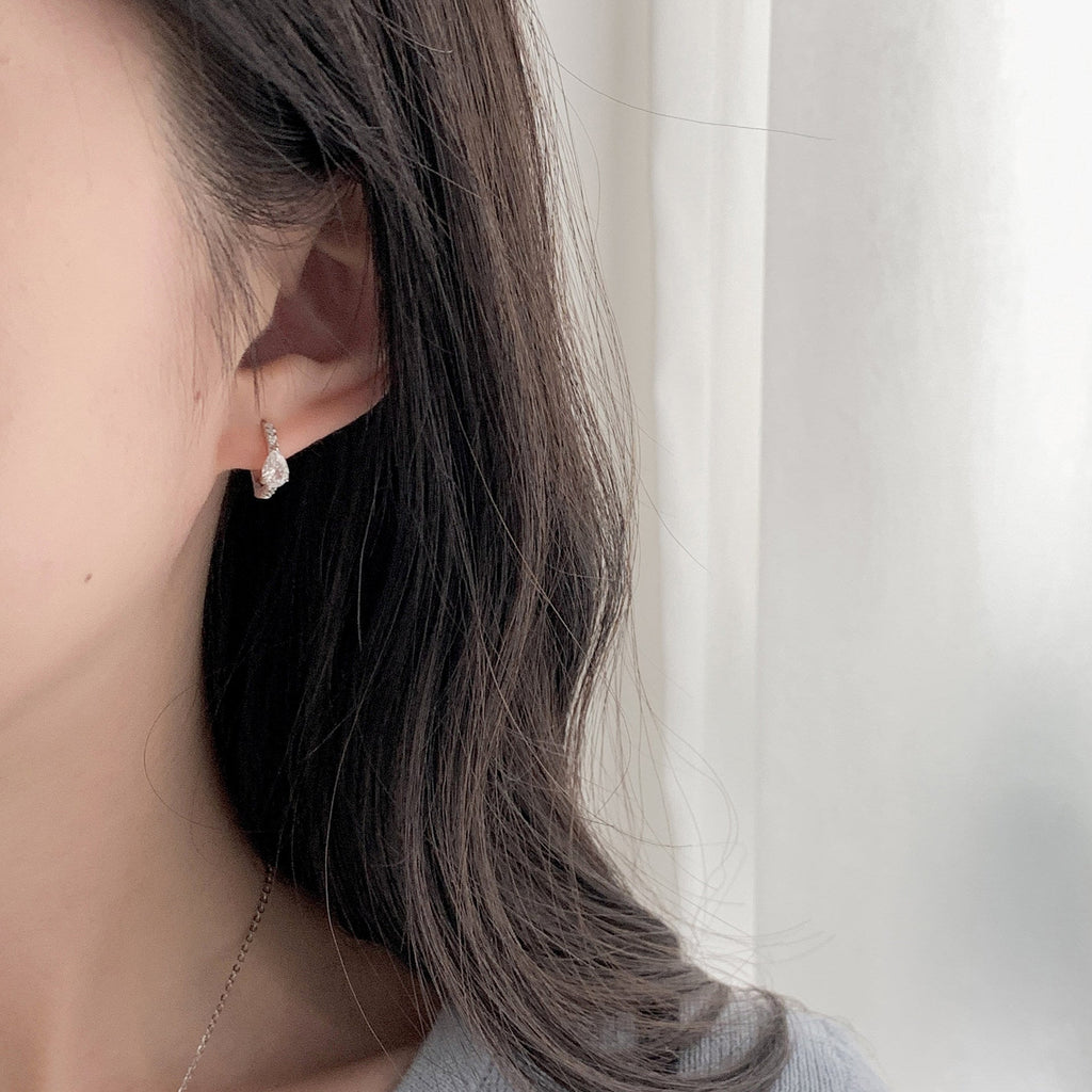 999 Silver Water Drop Ear Buckle - Silvery