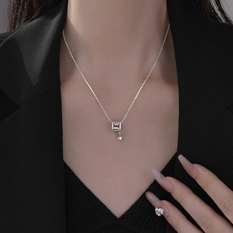 925 sterling silver pendant necklace - silvery