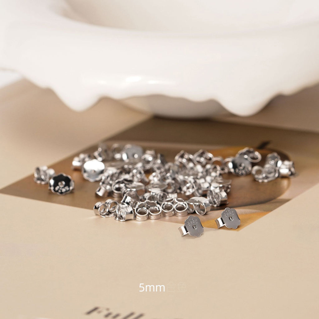 S925 pure tremella plug anti-slip earrings accessories