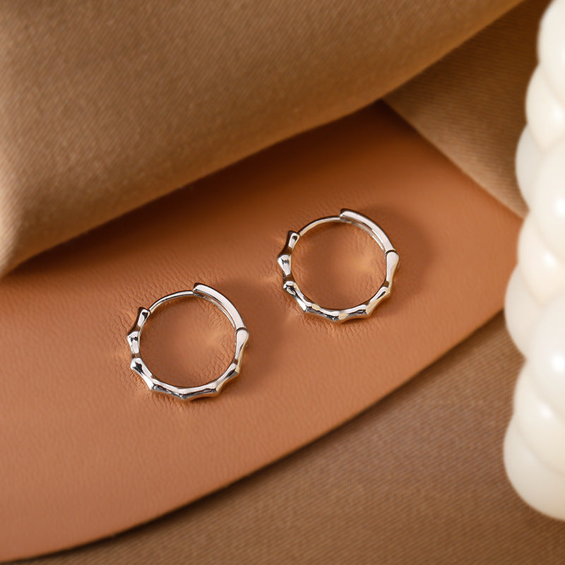 S925 sterling silver ear buckle - silvery