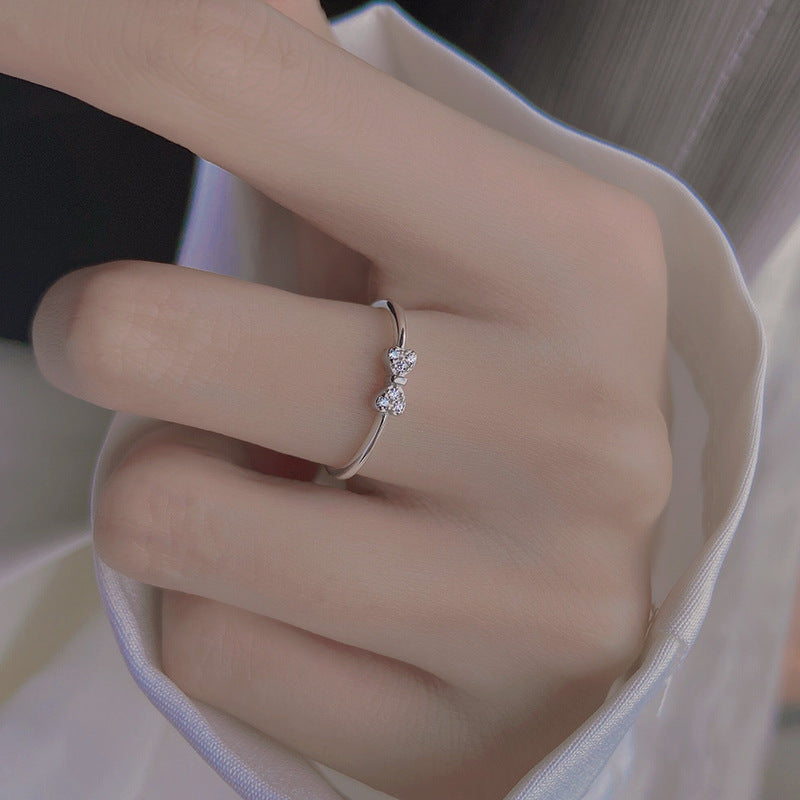 925 sterling silver open ring - silvery