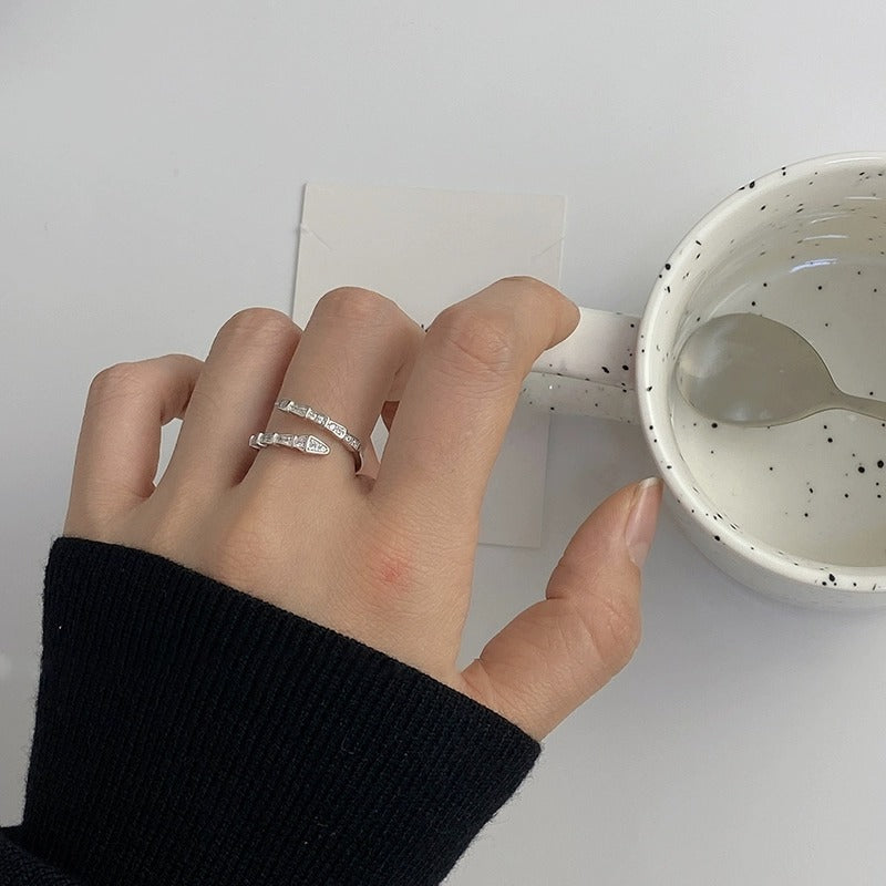 925 sterling silver snake shaped ring