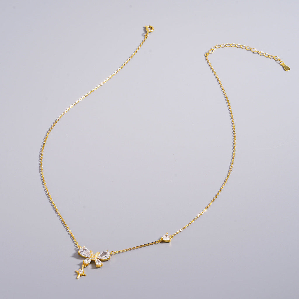 925 sterling silver butterfly shaped pendant necklace