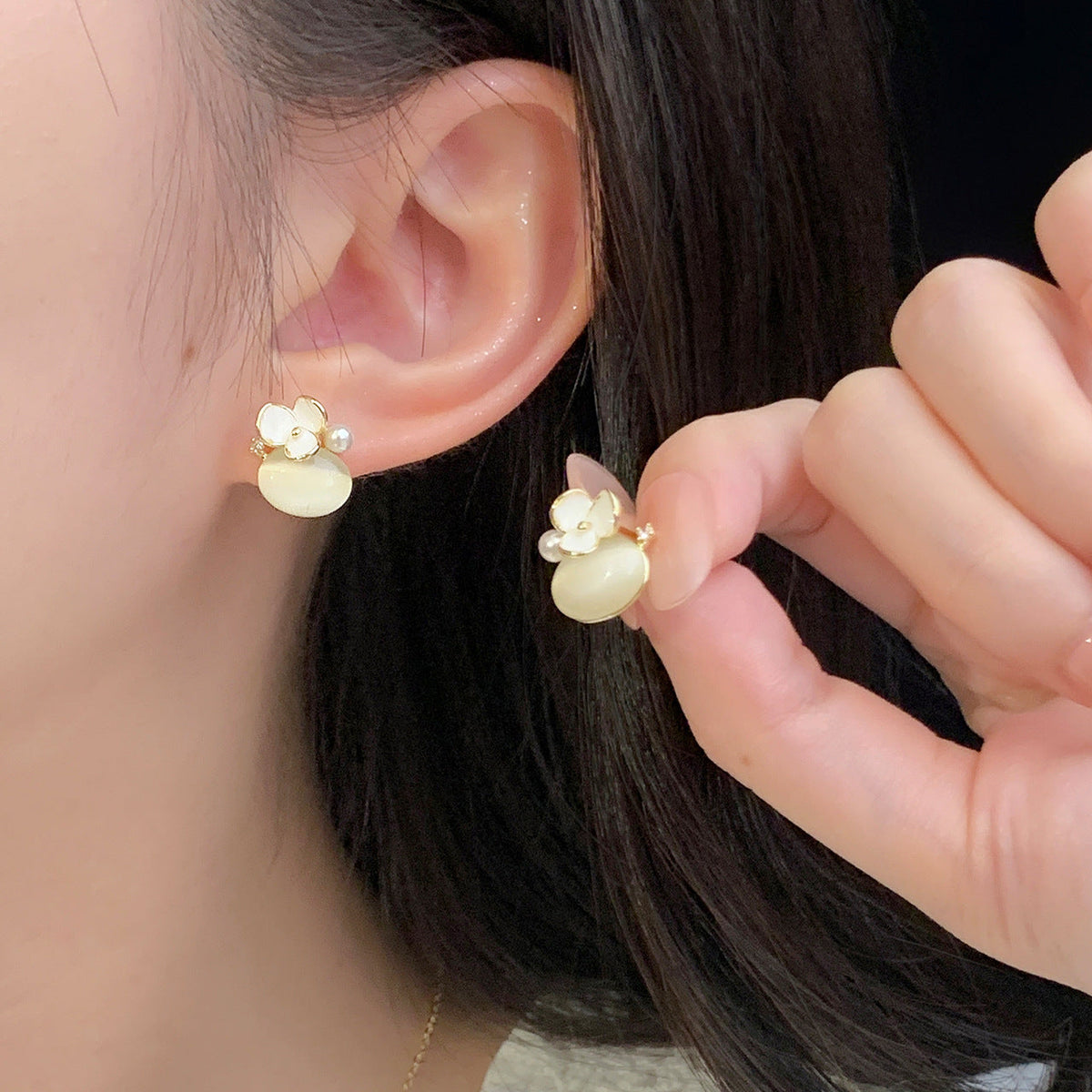 925 sterling silver flower earrings