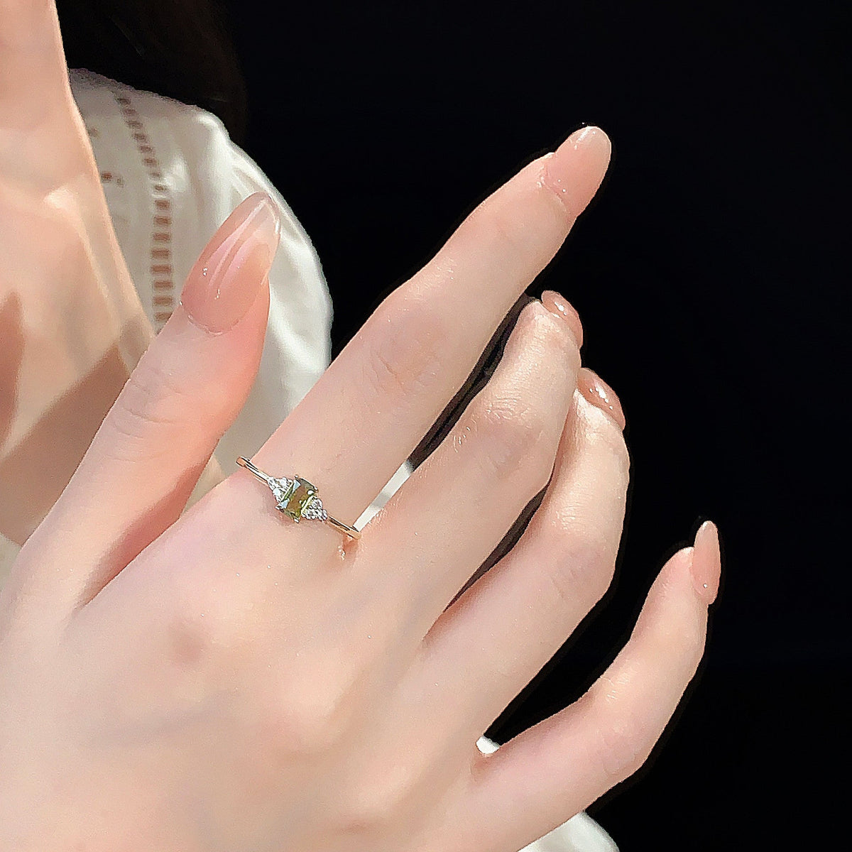 S925 sterling silver ring - golden
