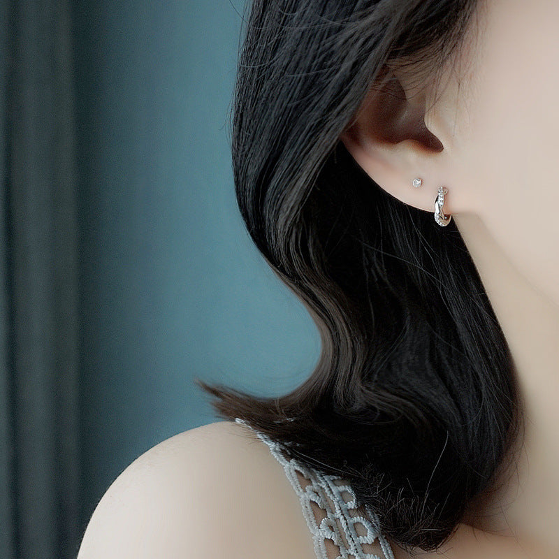 925 sterling silver circle earrings