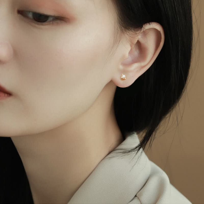 925 sterling silver pearl earrings