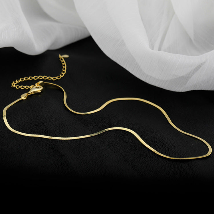 925 sterling silver snake bone chain necklace