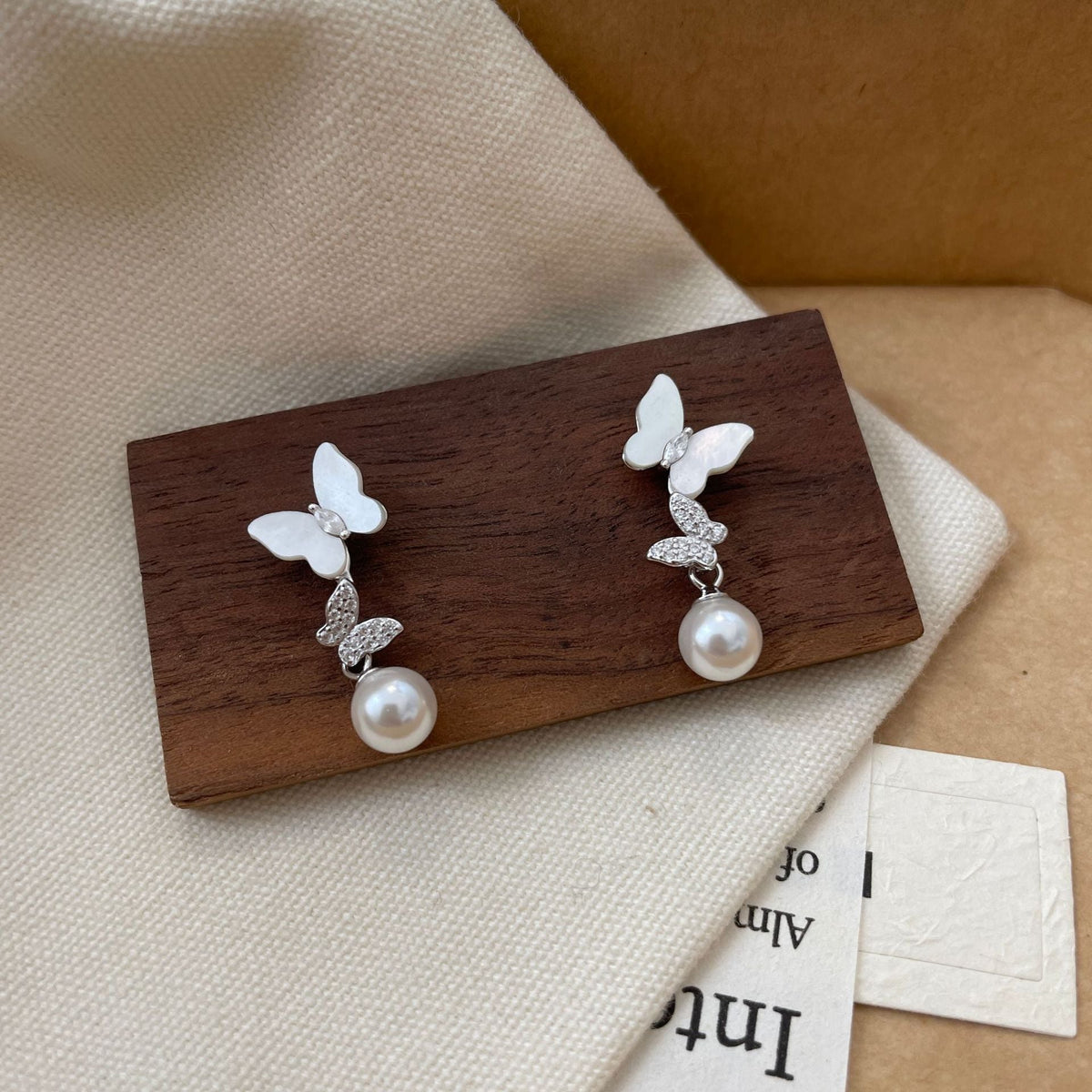 S925 sterling silver butterfly earrings
