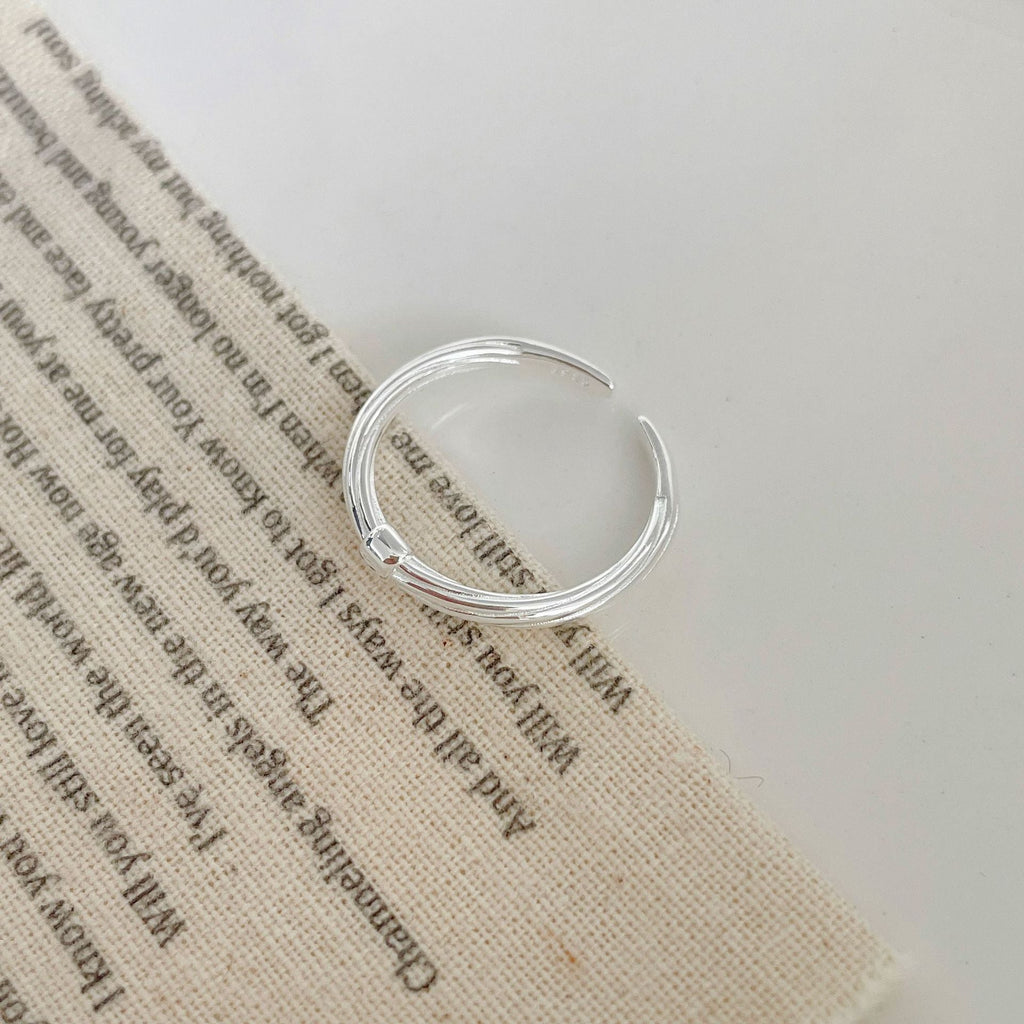 925 sterling silver open-end ring - silvery