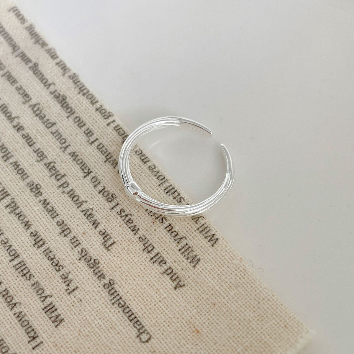 925 sterling silver open-end ring - silvery