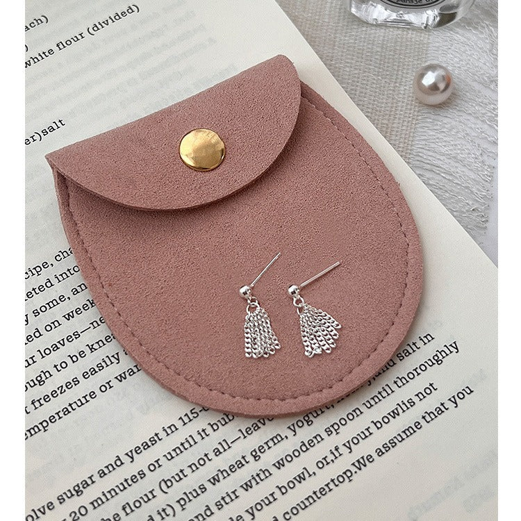 925 sterling silver chain tassel earrings - silvery