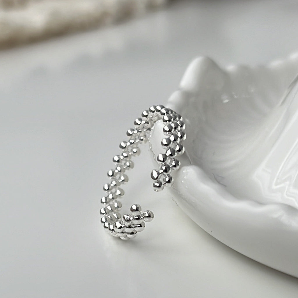 925 sterling silver open-end ring - silvery