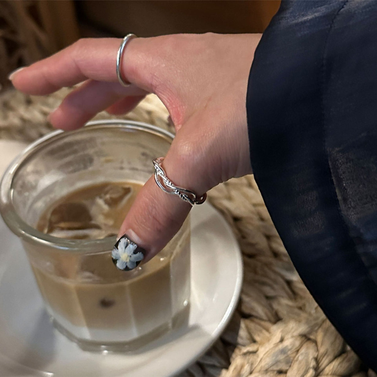 925 sterling silver open ring - silvery
